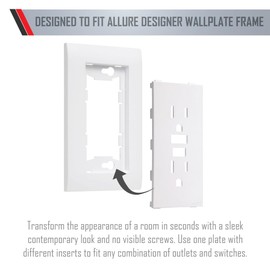 TayMac A54W Allure Nonmetallic Wallplate with Different GFCI Insert, White