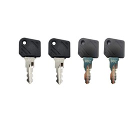 BODYA 4 Pieces Ignition Switch Key Excavator Key for Komatsu Linde Forklift E16 L12 Ignition Key Truck Model 801 802 Keys Excavator Heavy Equipment Black