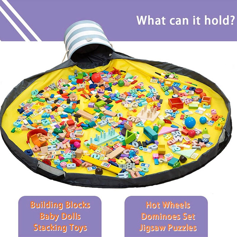 Toy Storage Bag Play Mat Small Bricks Blocks Clean Up