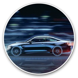 Awesome Vinyl Stickers (Set of 2) 15cm - Black Car Driving Racing Concept Fun Decals for Laptops,Tablets,Luggage,Scrap Booking,Fridges #16483