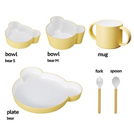 Tak Kids Dish Gift Box Cutlery Bear Yellow/Tak Kids Dish Dishwasher Safe (Yellow) Children's Tableware JTN-1011-YL