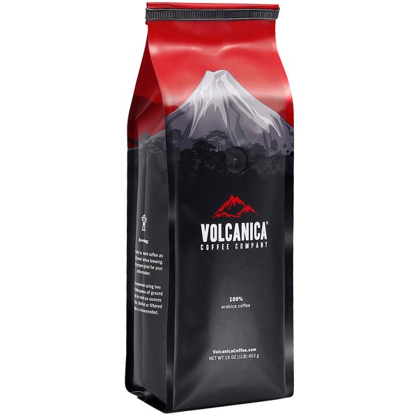 Volcanica French Vanilla Flavored Decaf Coffee, Whole Bean, Fresh Roasted, 16-ounce