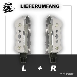 MTB Pedals Aluminium Non-Slip Bicycle Pedal Pair 9/16 Inch Thread for Mountain Bike/E-Bike/Trekking/City Bicycle Pedal Set Aluminium Bicycle Pedals EBike Bicycle Pedals Non-Slip Silver