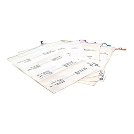 ECODIS - 5 Bags Size M with Scale - Reusable for Cereals and Legumes, Made of Organic Cotton, with Scale for Buying the Right Quantities