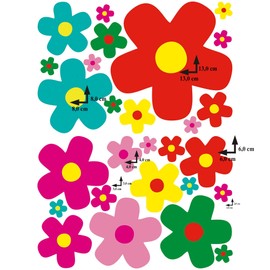 GamesMonkey Autoaufkleber Blumen G?nseblmchen Prilblumen Tuning - 27/54/108 Stck - Lustige Karosserie Motorrad Fahrradhelm Glasaufkleber (Medium, 27 Stcke, Farbe 006)