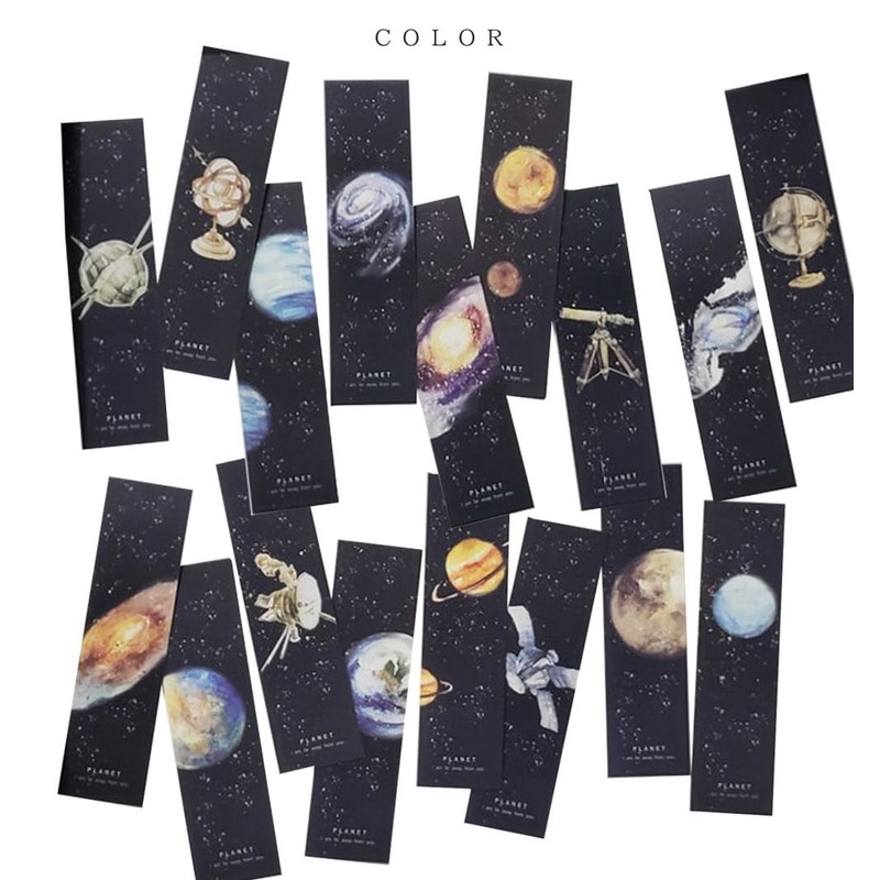 moin 2509sor132 Bookmarks Set of 30 Planets Space Earth Moon
