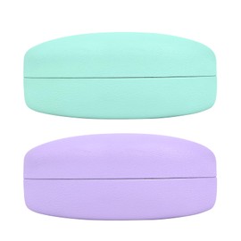 CHZZMS 2 PACK Large Hard Shell Sunglasses Case, Protective Case For Sunglasses and Eyeglasses (cyan+purple)