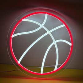 Basketball Neon Sign, Basketball Led Neon Light, Dimmable LED Neon Signs for Wall Decor, Powered by USB Wall Decor Aesthetic, Sports Neon Signs for Room Bedroom Shop Decor