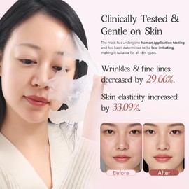 ORDIFEN Collagen Night Wrapping Mask for Glowing Skin, Collagen Overnight Wrapping Peel Off Facial Mask for Elasticity Hydration, Reduce Sagging Dullness, 2.65 fl.oz, Pink(Brush Included)