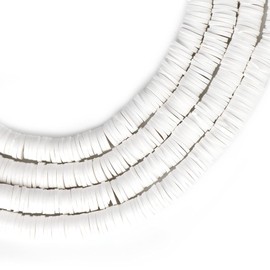 LUTER 1400+ Polymer Clay Beads Clay Disc Beads Round Flat Bead for DIY Jewellery Making Crafts Design Necklace Anklet Bracelet Find (6 mm, White)