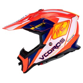 VCOROS Adult Motocross Helmets ATV Dirtbike BMX MX Offroad Adventure UTV Helmets DOT Approved (Light Red Yellow, XXL)