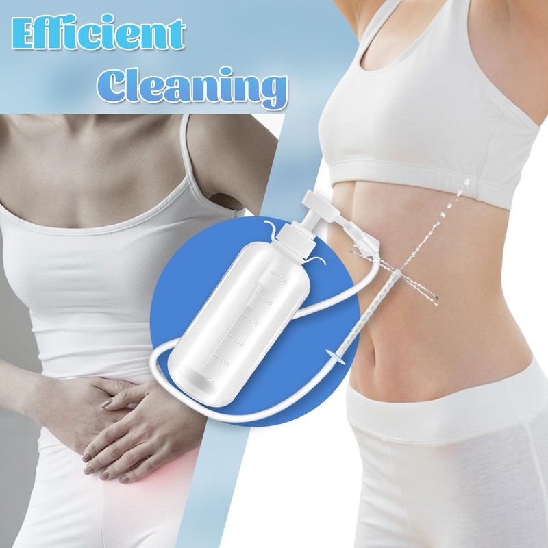 300ml Pump Action Enema Bottle with Nozzle Washing Cleanser System