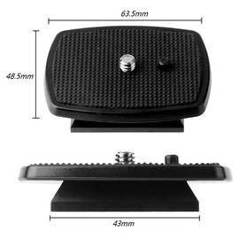 Voarge Pack of 2 Camera Quick Release Plates, Quick Release Plate with 1/4 Inch Screw, Universal Camera Quick Release Plate, Black Quick Release Plate, Tripod Head for Most Tripods