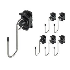 kuriershop 6 x KERL Butler Automotive Fitting with Hooks for Airline Rails (e.g. LS-AL-10006), End Fitting, Steel, Black/Silver