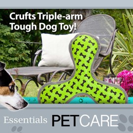 VFM/Crufts Tough Toy Triple Arm with Squeaker, Dog Toy, Pet Toy (Dimensions: 27. 8cm x 20cm x 4cm)