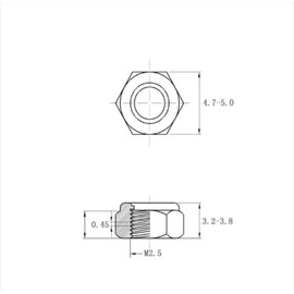 Offgridtec Self-Locking Nuts V2A Stainless Steel 304 DIN 985 Pack of 25 M2.5