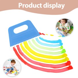 4Pcs Texture Tools for Plaster Art Paint Scrapers Kit for Arts and Crafts DIY Graffiti Oil Painting and Drawing Kids' Play Early Learning Toys for Texture Art on Canvas Kids Putty Scraper for Art