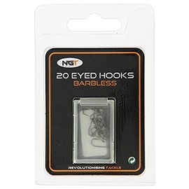 x20 NGT Barbless Eyed Hooks in Size 8