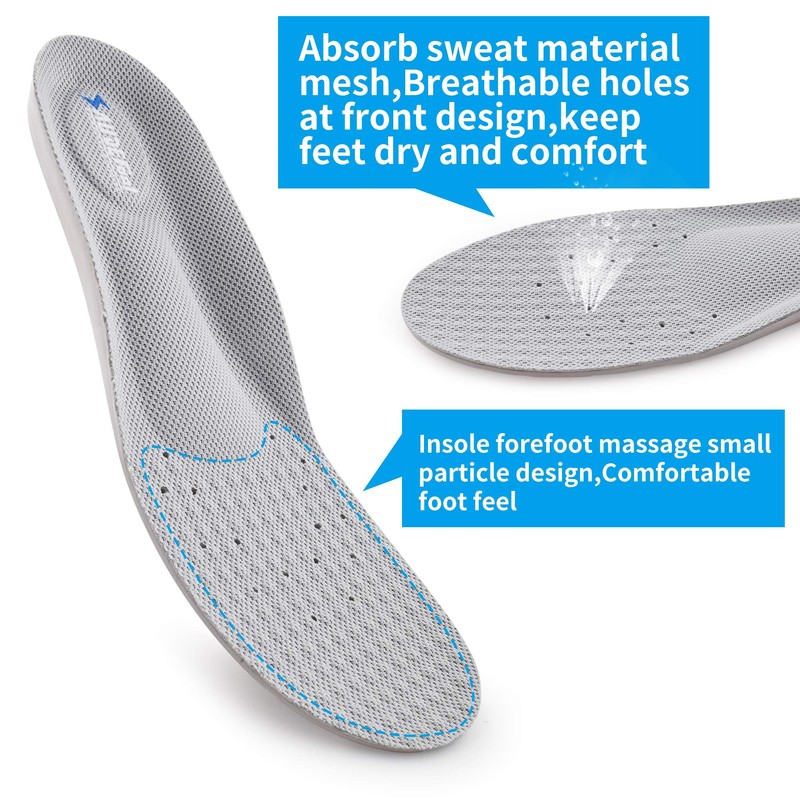 SAUDEfoot Elastic Arch Insoles Comfortable Massage Cushioning Breathable for Walking