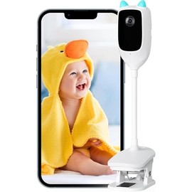 Baby Monitor with Camera and Night Vision - 3MP HD Baby Camera Monitor with Cot Clip & Holder, 2.4GHz wifi Connecting, 2-Way Audio, Cry Detection