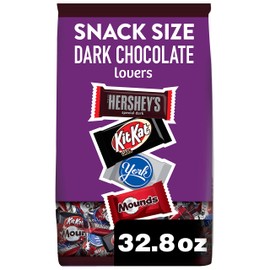 HERSHEY'S Assorted Dark Chocolate Flavored Snack Size, Candy Party Pack, 32.89 Oz