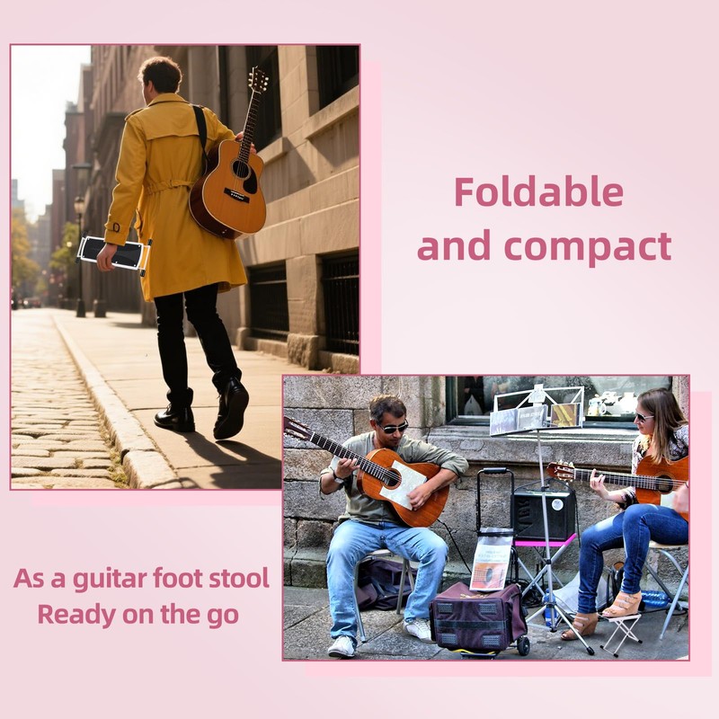 Pedicure Foot Rest, 6 Heights Adjustable Foot Stool, Upgraded Metal