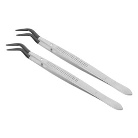 jojofuny Tweezers 2pcs Rubber Tipped for Stamp Collector Crafts Jewelry Making Secure Grip