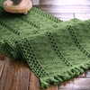 Weldomcor Macrame Table Runner Green Boho Table Runner with Tassels