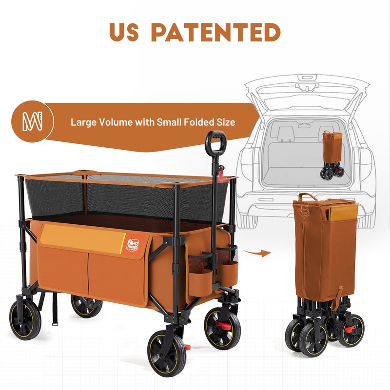 TIMBER RIDGE 300L Extra Large Collapsible Folding Wagon Carts with