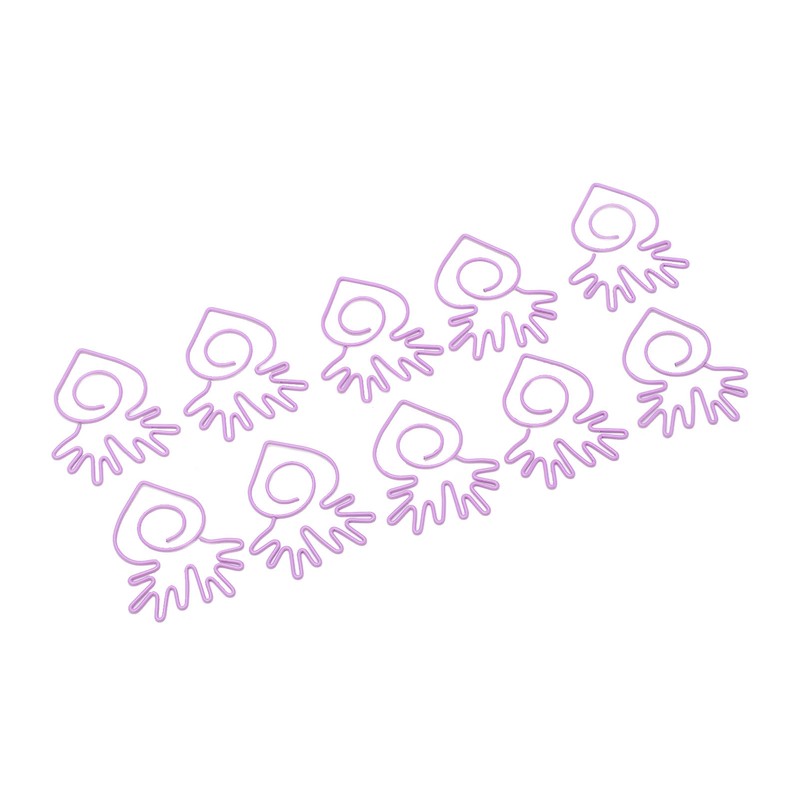 100pcs Paper Clips Portable Mini Electroplating Purple Cute Radish Shape