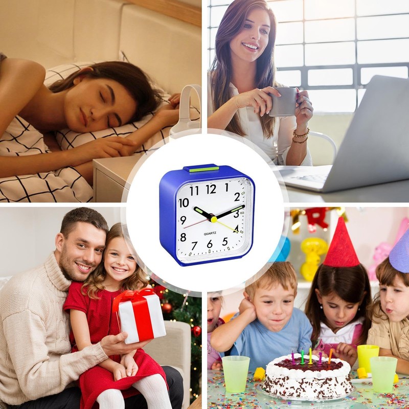 Night Light Small Alarm Clock,Small Portable Bedside Alarm Clock with