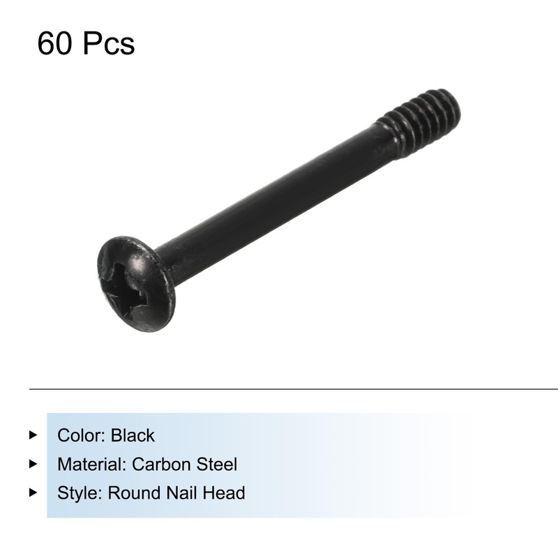 sourcing map 60PCS Computer Case Fan Screws 1.18"L PC Reducing