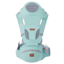 Baby Carrier Hip Seat for Newborns, 3 in 1 Baby Carrier, Ergonomic Breathable Soft Baby Belly Band Suitable for 0-48 Months Babies Maximum Load Capacity 25kg, Light Blue