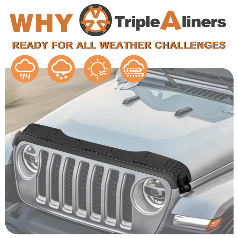 TripleAliners Hood Deflector Protector for Gladiator 2020+ & 2018+ Wrangler