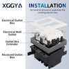 XGGYA 3/4” Double Gang Receptacle Outlet Box Extender,Gray Electrical Outlet