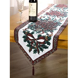 Emma Barclay Christmas Tapestry - Table Runner Decorative Xmas Dining Linen for Small Medium or Large Table- 13x72 (33x183cm)