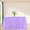 14ft Polyester Table Skirt Light Purple Table Skirting Decoration for