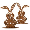 Rostikal Patina Rabbit Figurine for Easter Decoration, 30 x 19