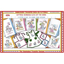 Kitten Cats DOW Kitchen Dish 696 Embroidery Iron-on Transfer Kitchen Dish Towels