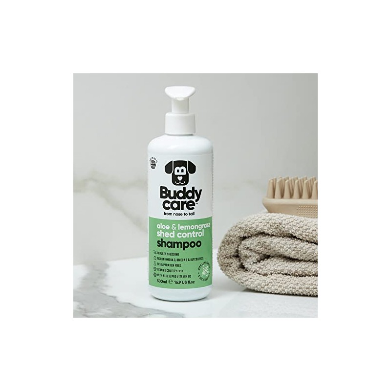 Buddycare Champú para Perros con Control De Muda Alivio De