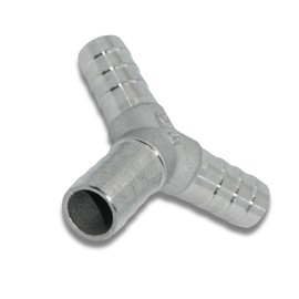 Spiralim Stainless Steel 3-Way Hose Joint Bamboo Shoot Barb Three Prong Tube Metal Fitting (0.6 inch (16 mm) Y Joint (Stainless Steel))