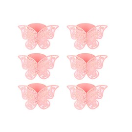 Anloo Butterfly Paper Napkin Ring, Pack of 100 3D Laser Cut Napkin Buckles Ribbon for Wedding Dinner Napkin Table Festival Anniversary Restaurant (Pink)