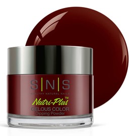 SNS Nail Dip Powder, Gelous Color Dipping Powder - Feel Like A Million Dollars (Brown/Maroon, Cream) - Long-Lasting Dip Nail Color Lasts 14 Days - Low-Odor & No UV Lamp Required - 1oz
