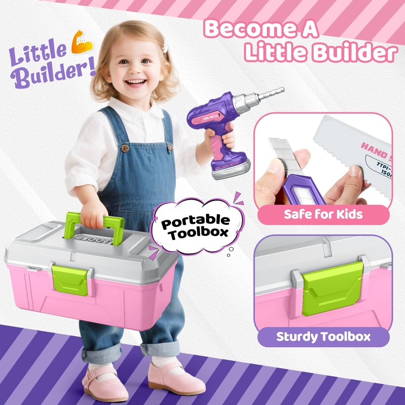 Kids Tool Set with Portable Tool Box & Electronic Toy