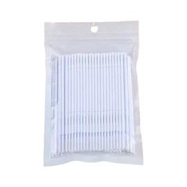 QEZEZA Long Microphone, 100 Pieces, Cosmetic Tool, Ultra Fine Cotton Swab, Thin, Long, Cleaning Swab, Eyelash Brush, Mascara Brush, Eyelash Applicator, Disposable Makeup Tool, High Fiber, Lash Lift