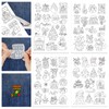 GLOBLELAND 4 Sheets Christmas Pattern Water Soluble Hand Sewing Stabilizers