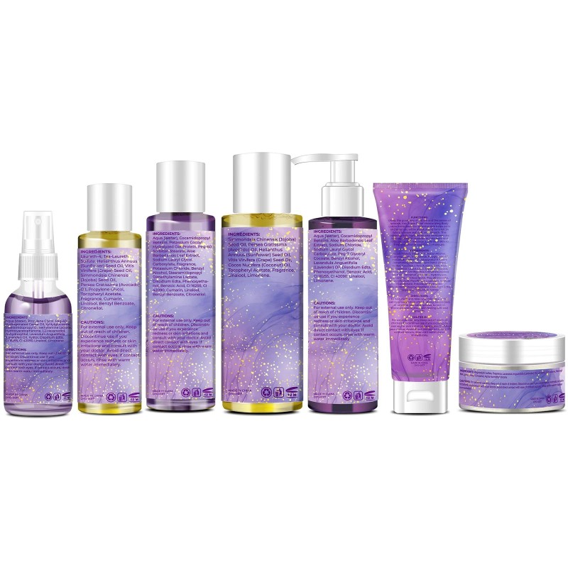 DOYEEWO Lavender Spa Gift Set 7 Piece Bath Essentials Relaxation