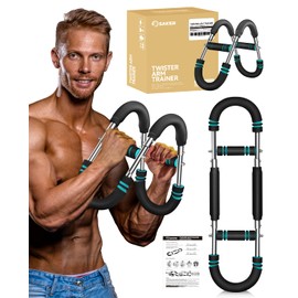 Saker Twister Arm Trainer, PowerTwist Arm Trainer,Adjustable Forearm Strengthener, Portable Spring Resistance for Home Fitness (20-60LB)