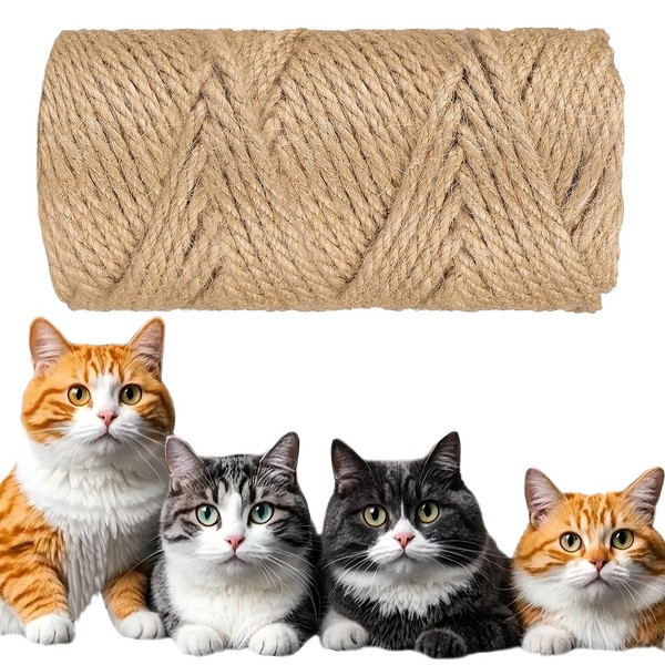 Ldzzuo 6mm Thick Natural Jute Rope for Scratching Post Scratching
