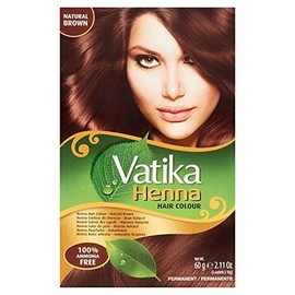 Vatika Henna Hair Colour NATURAL BROWN 100% Ammonia Free 6 x 10g Sachtes - 60g